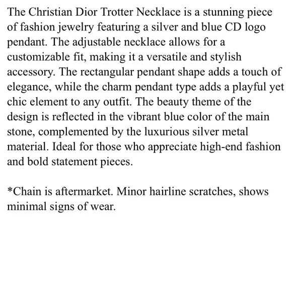 Dior Blue and Silver Patterned Necklace - Picture 4 of 4